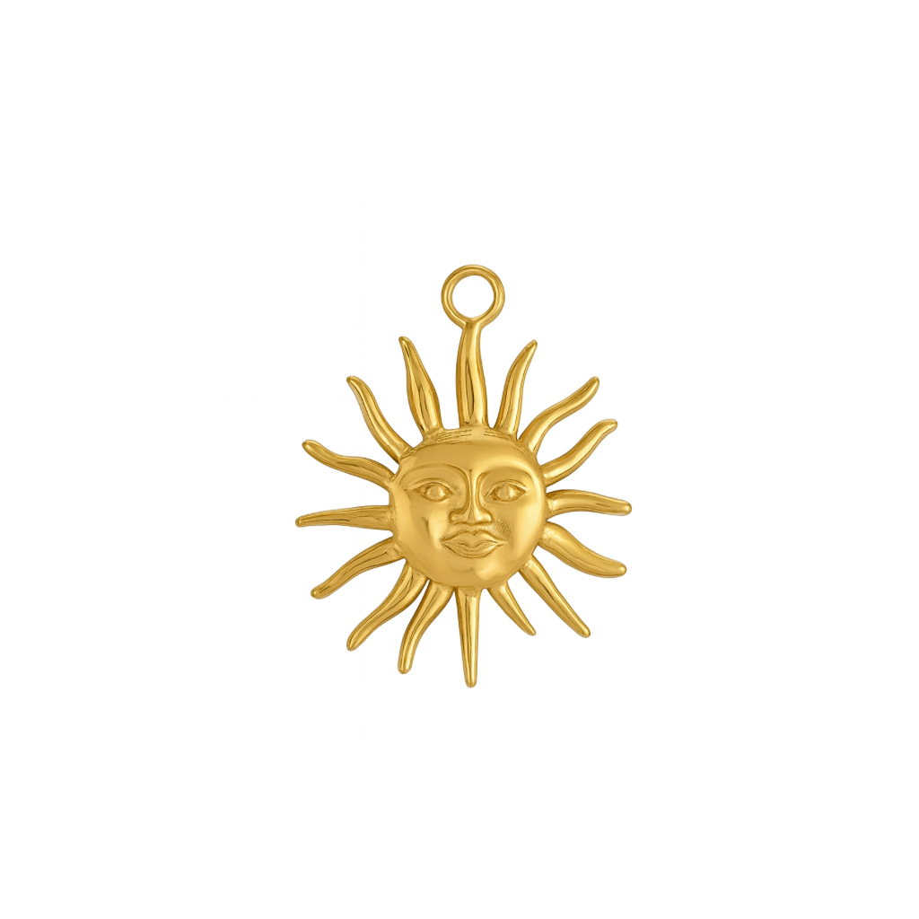 Großer goldener sonnen Charm Anhänger 
