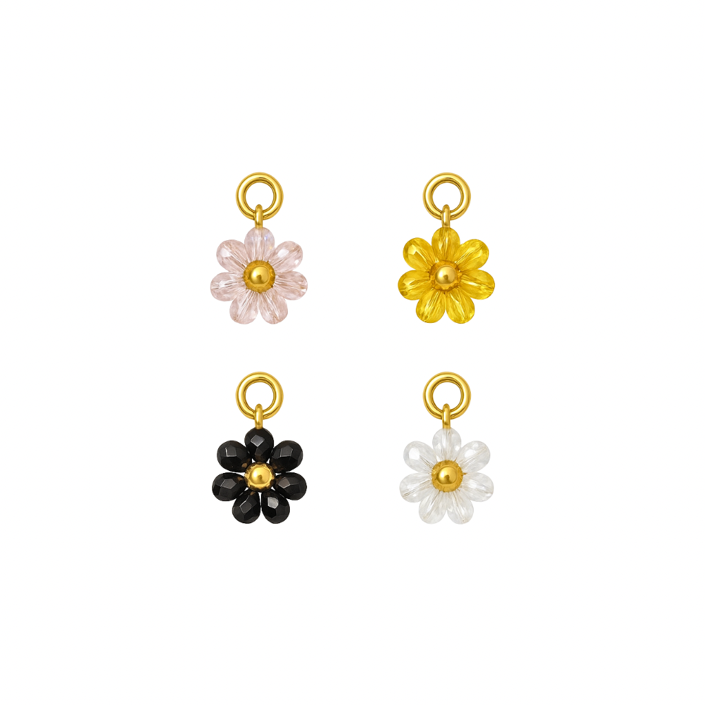 Blumen Charms aus glas