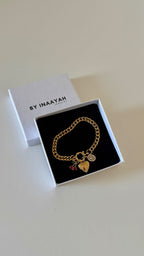 Goldenes Charm Armband personalisierbar 