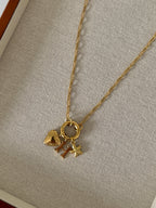 Goldene DIY Halskette mit Seestern Charm und Foto Charm wasserfest vergoldet