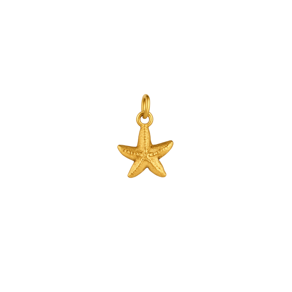 Goldener kleiner seestern Charm Anhänger 