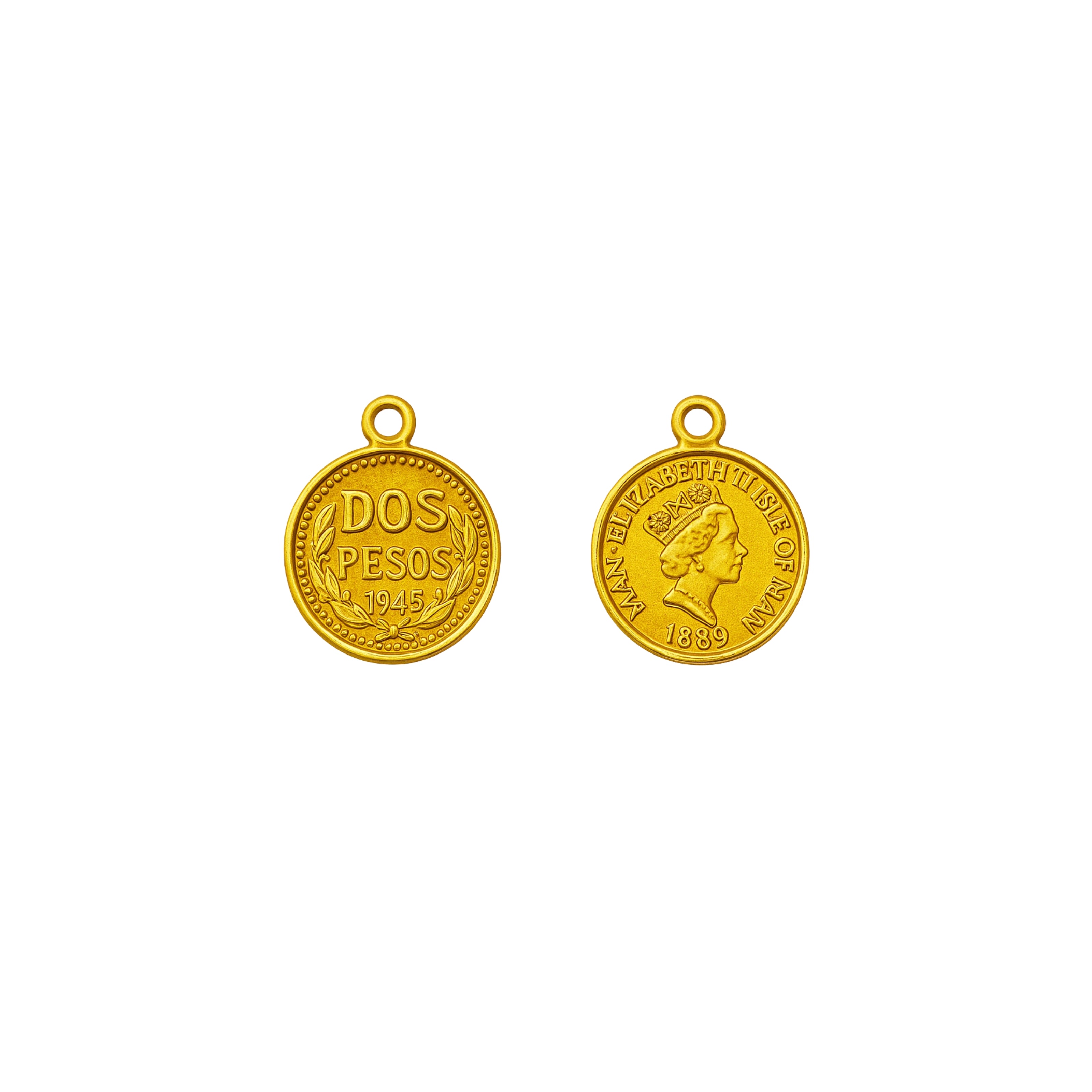  Goldene Münz-Charms für Halsketten Wasserfest