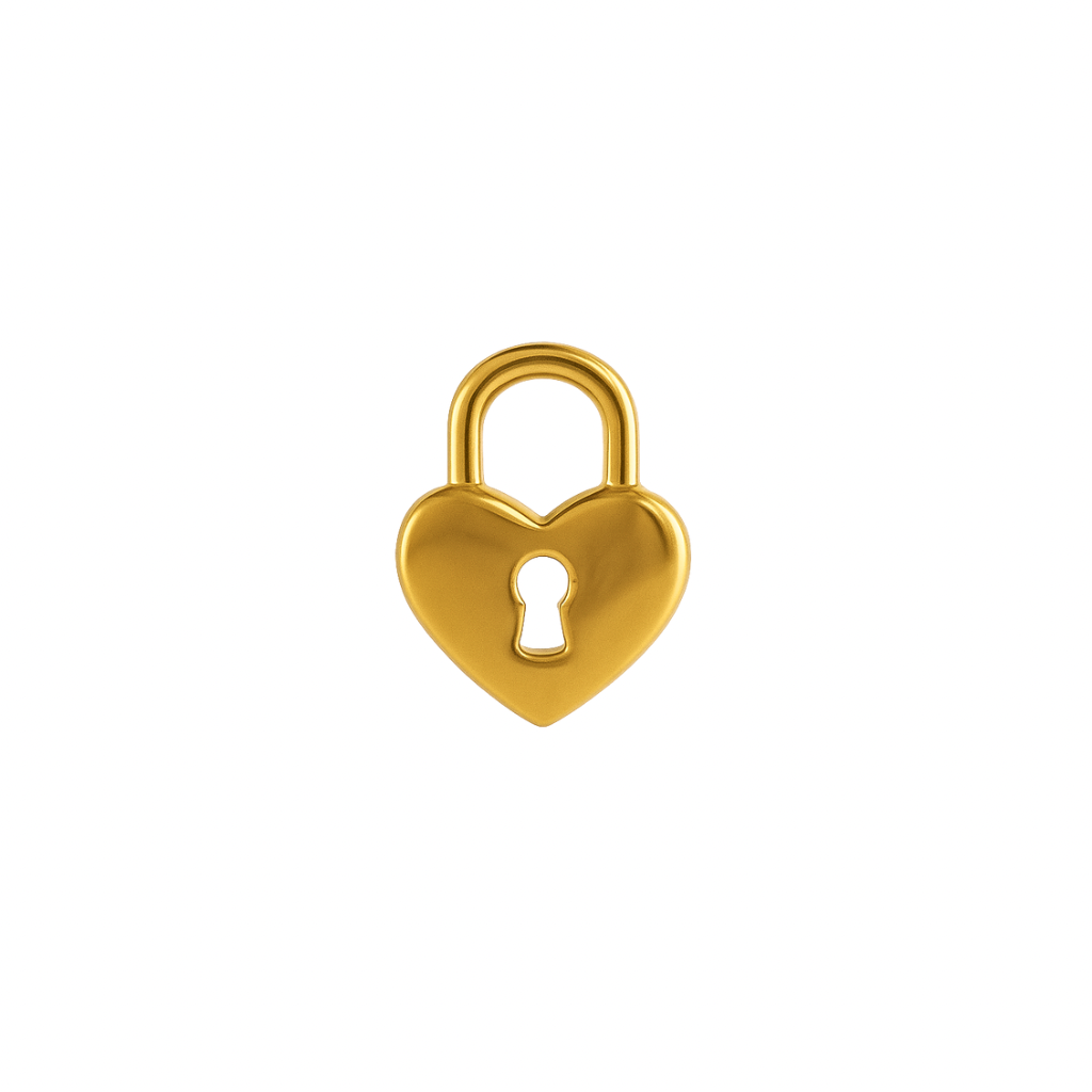 Goldenes Herz Schloss Charm Anhänger