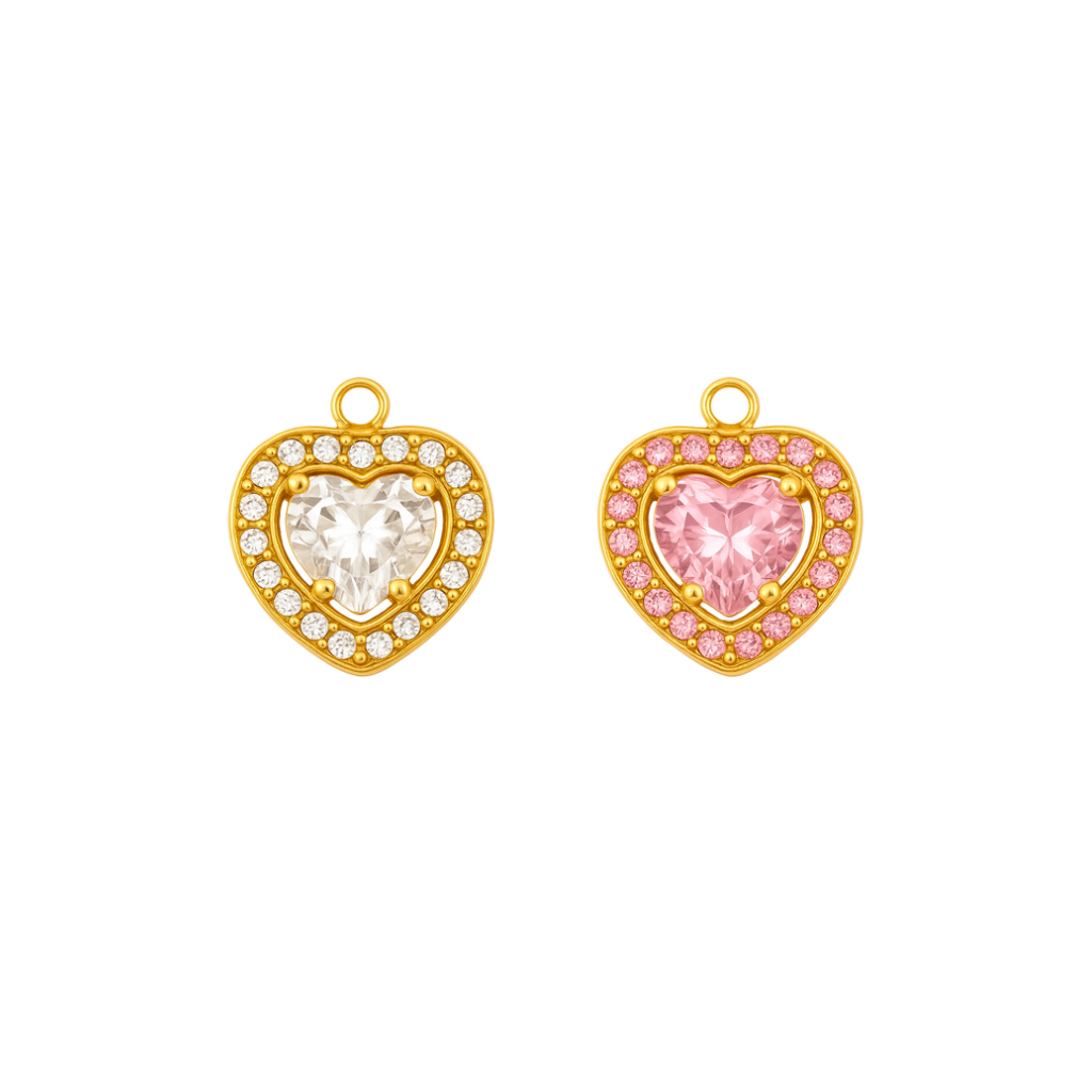 Diamant steinchen Herz Charm Anhänger 