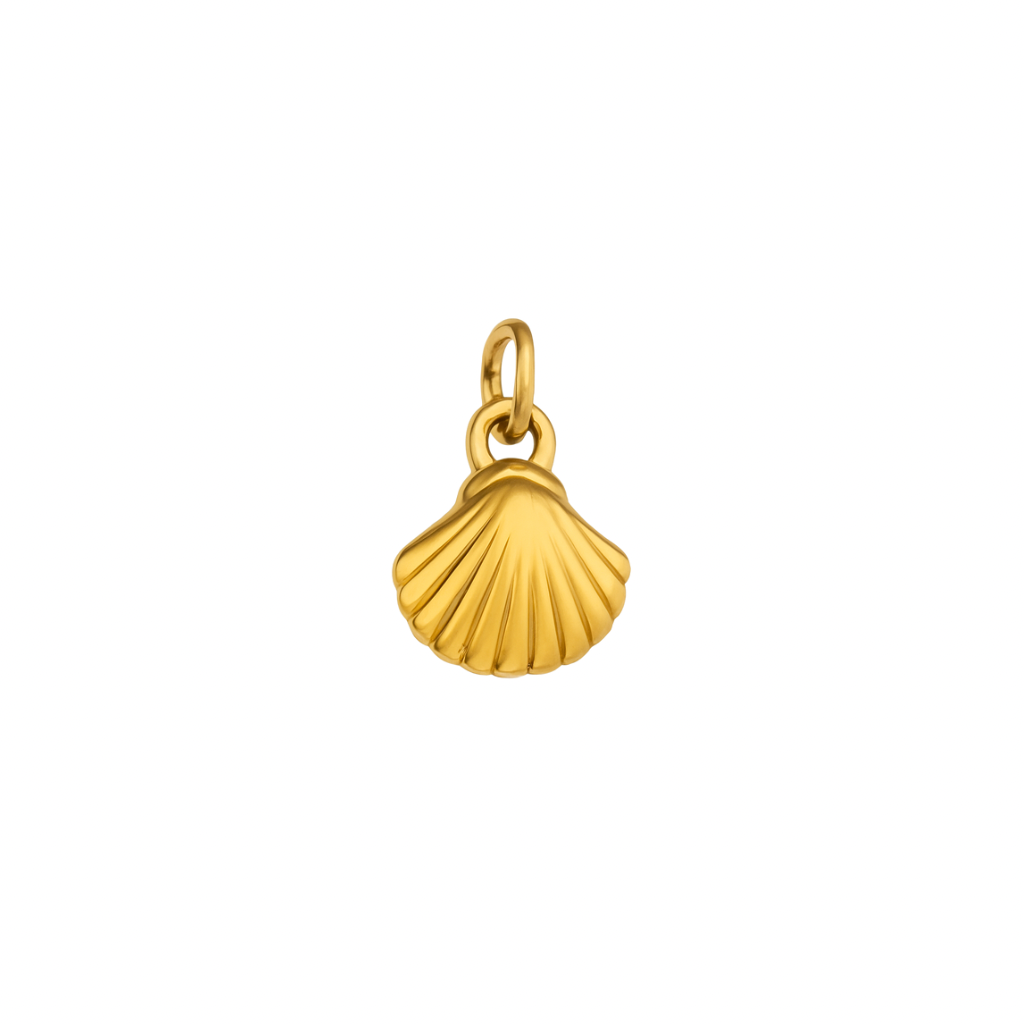 Kleiner goldener muschel Charm Anhänger 