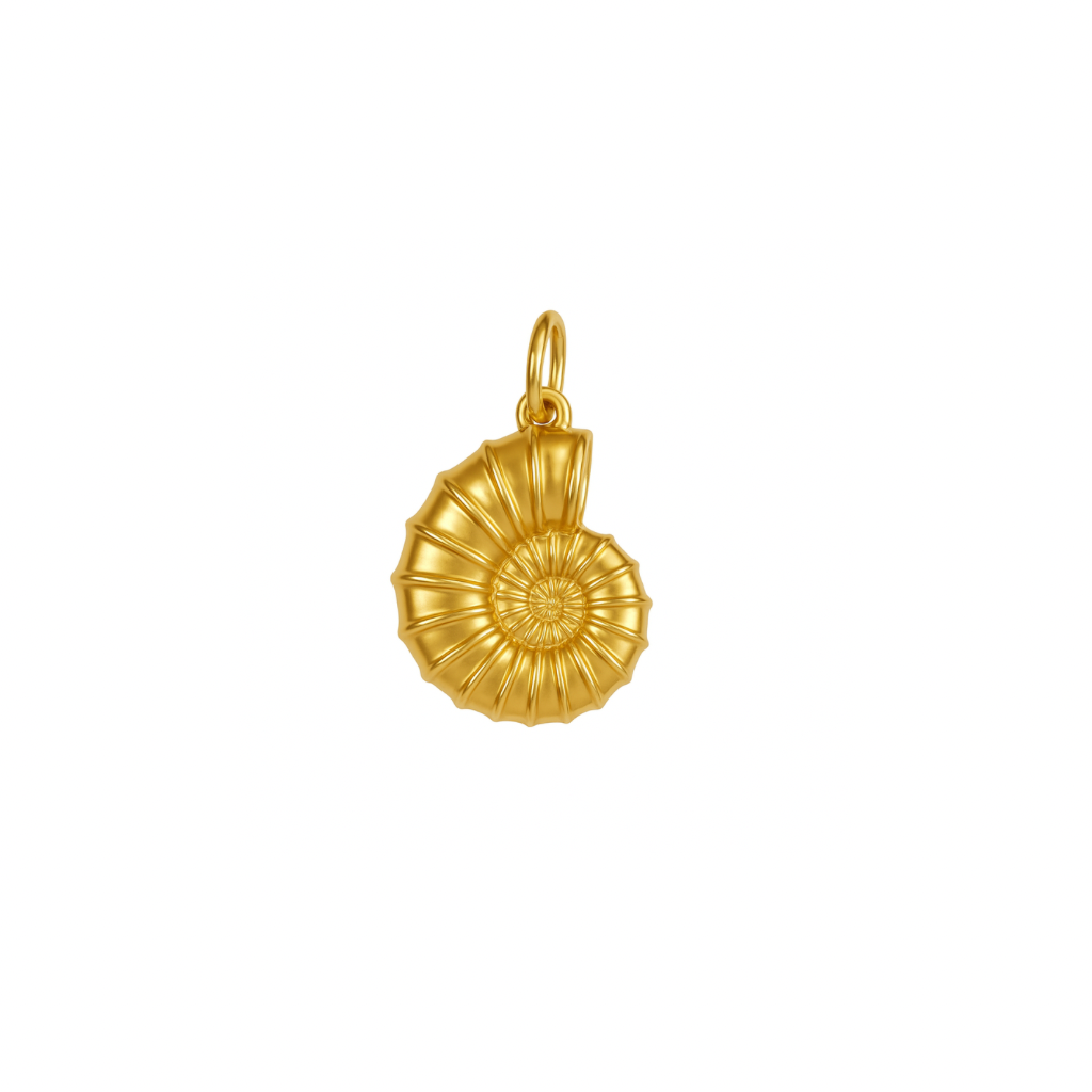 Goldene Muschel Charm Anhänger 