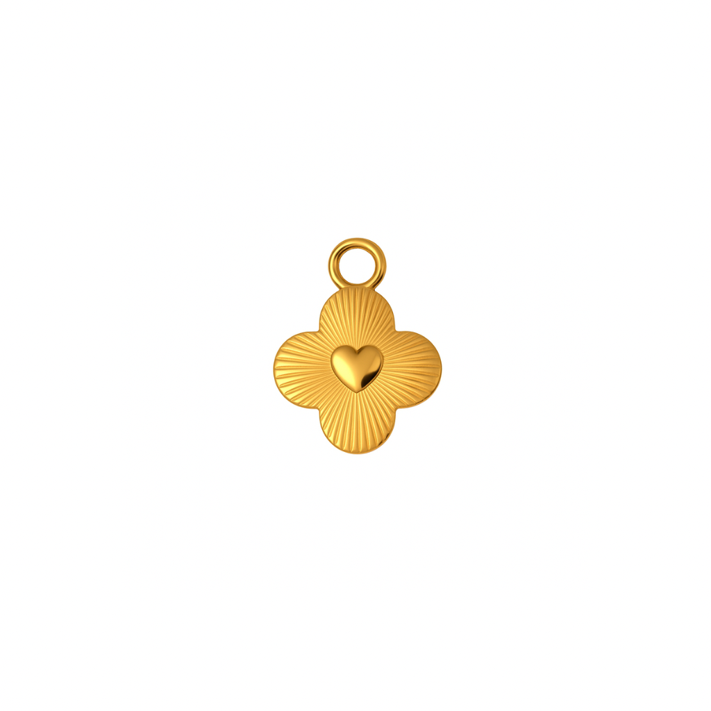 Goldenes Kleeblatt  Charm Anhänger 