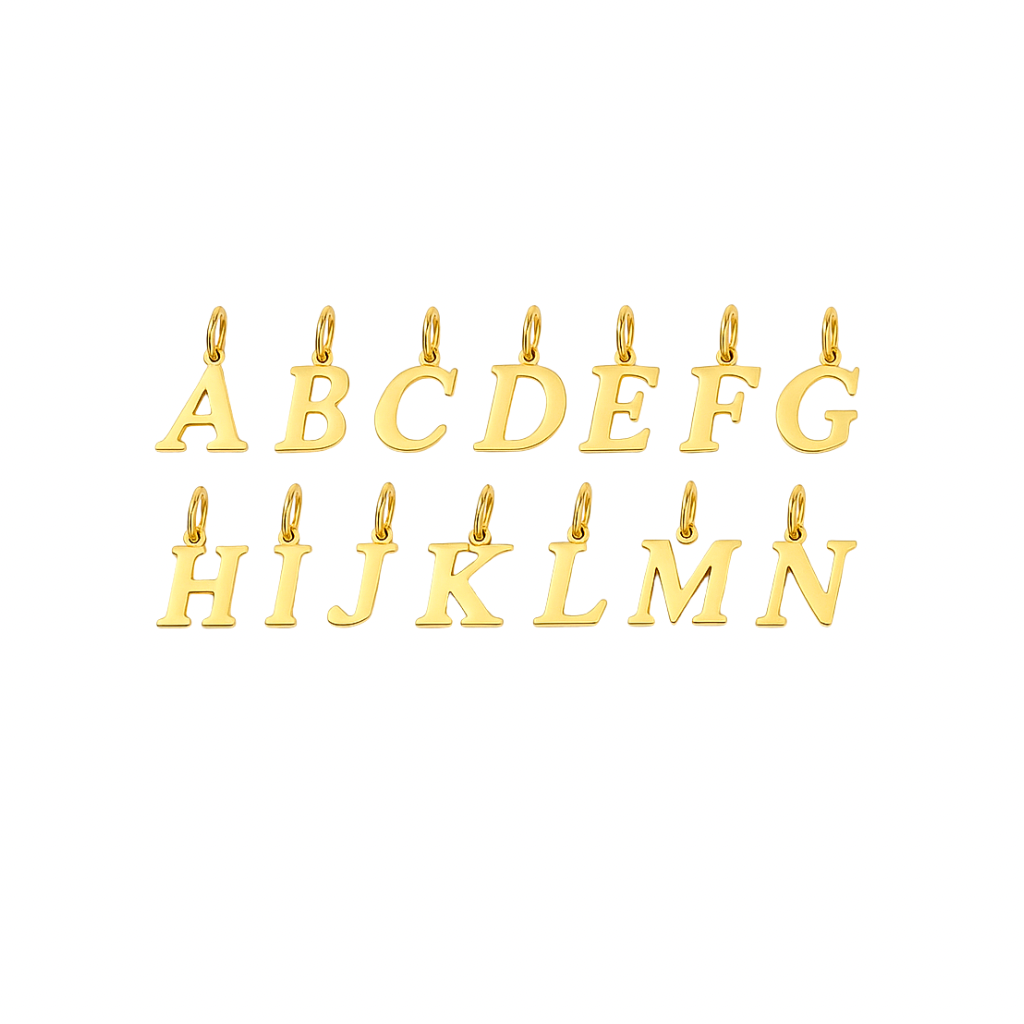 Goldene buchstaben-Charm Anhänger