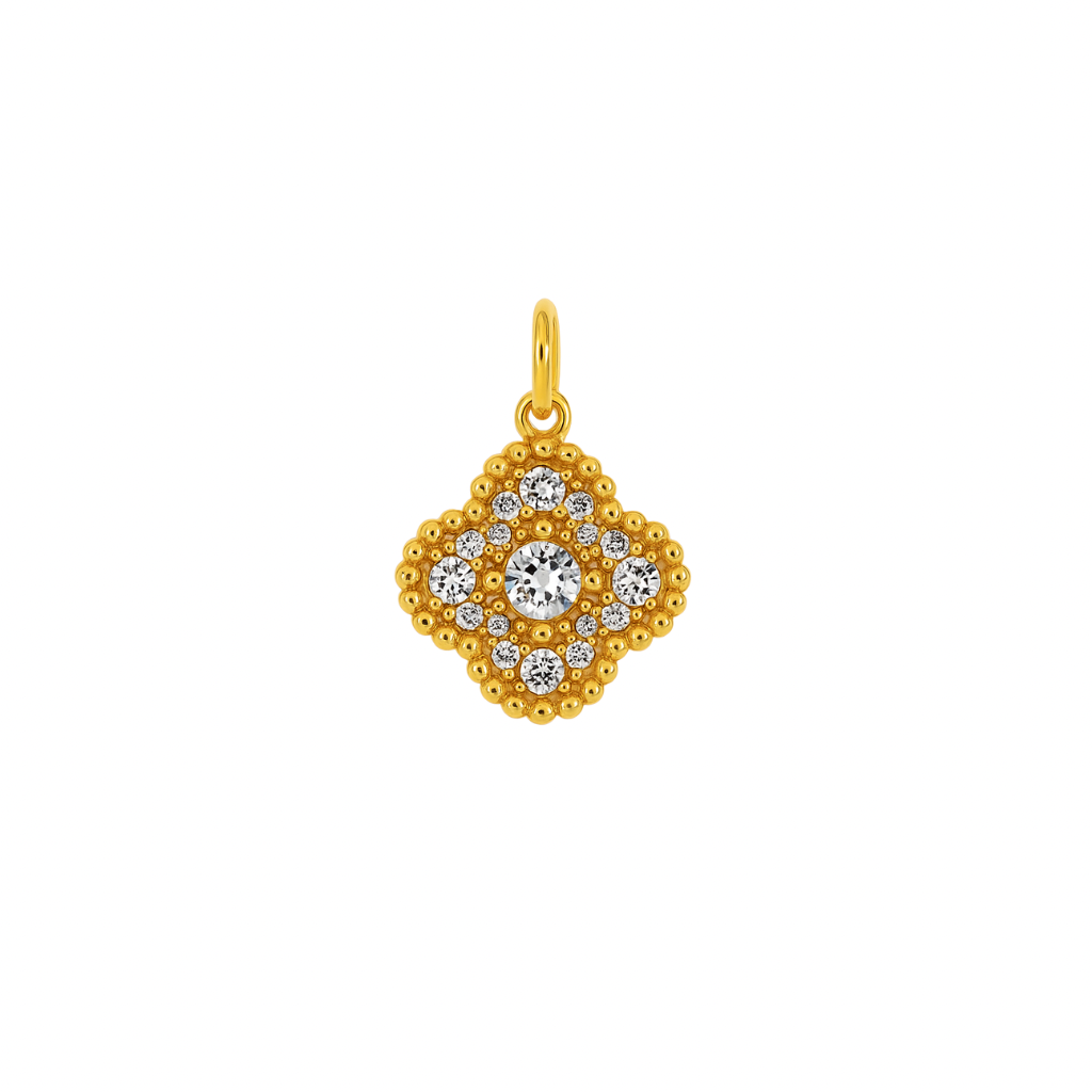 Goldenes großes kleeblatt Charm Anhänger 