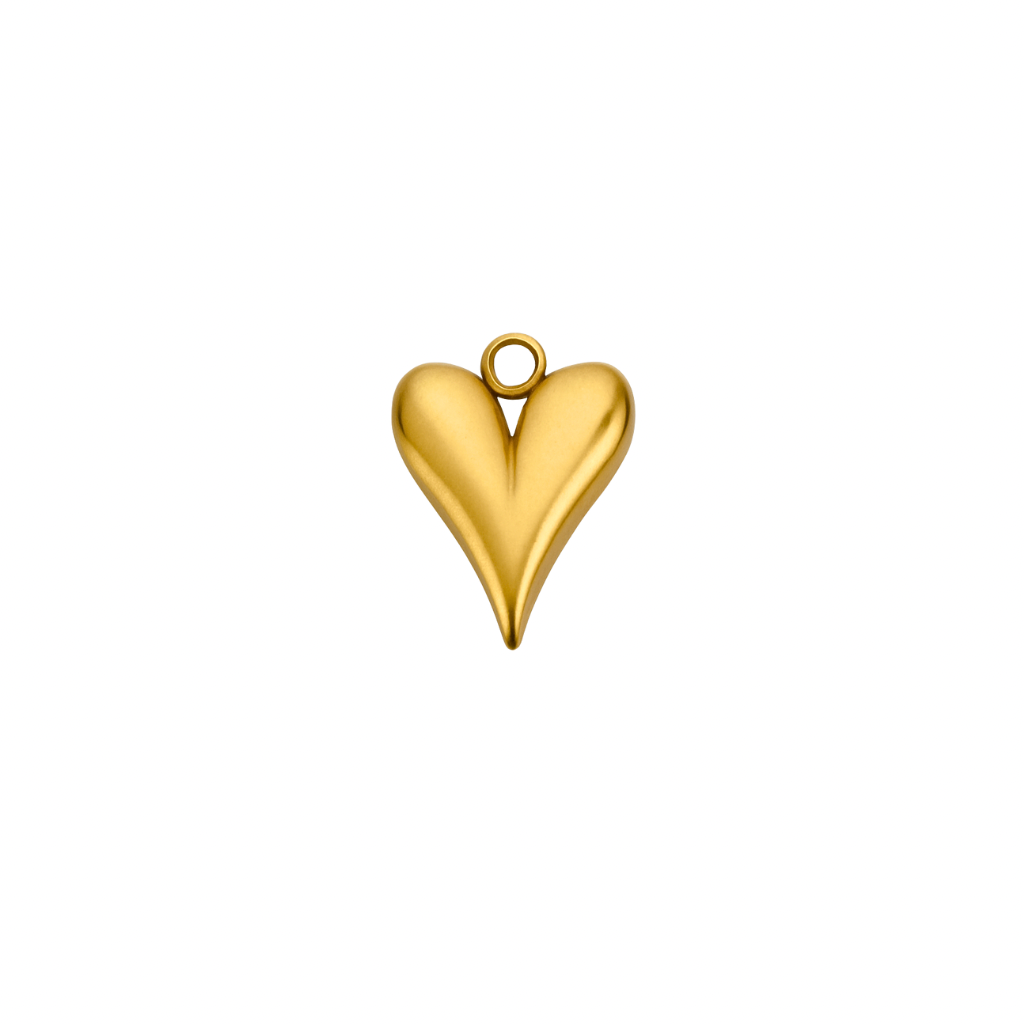 Feines goldenes herz Charm Anhänger 