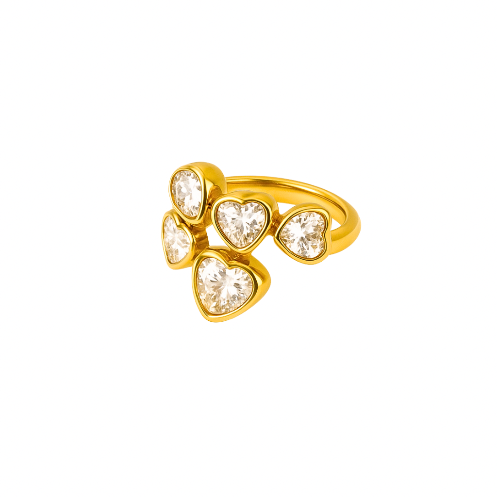 Wasserfester goldener ästhetischer herz ring 18k vergoldet 