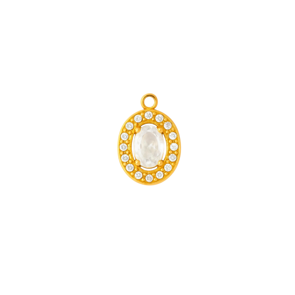 Diamant goldener funkelnder Charm Anhänger 