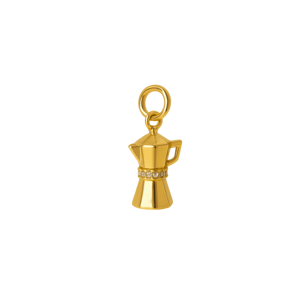 Goldene Kaffee-Charm Anhänger
