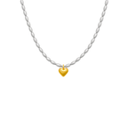 Silberne Halskette mit goldenem Herzanhänger