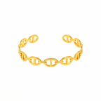 Goldener Armreif mit Panzerketten-Design