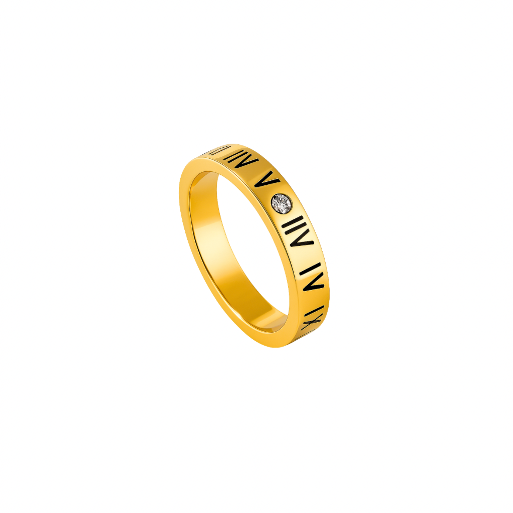 Wasserfester goldener ästhetischer ring 18k vergoldet 