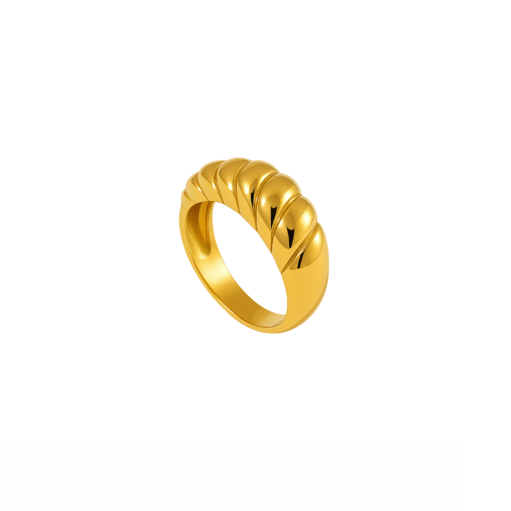 Wasserfester goldener ästhetischer ring 18k vergoldet 