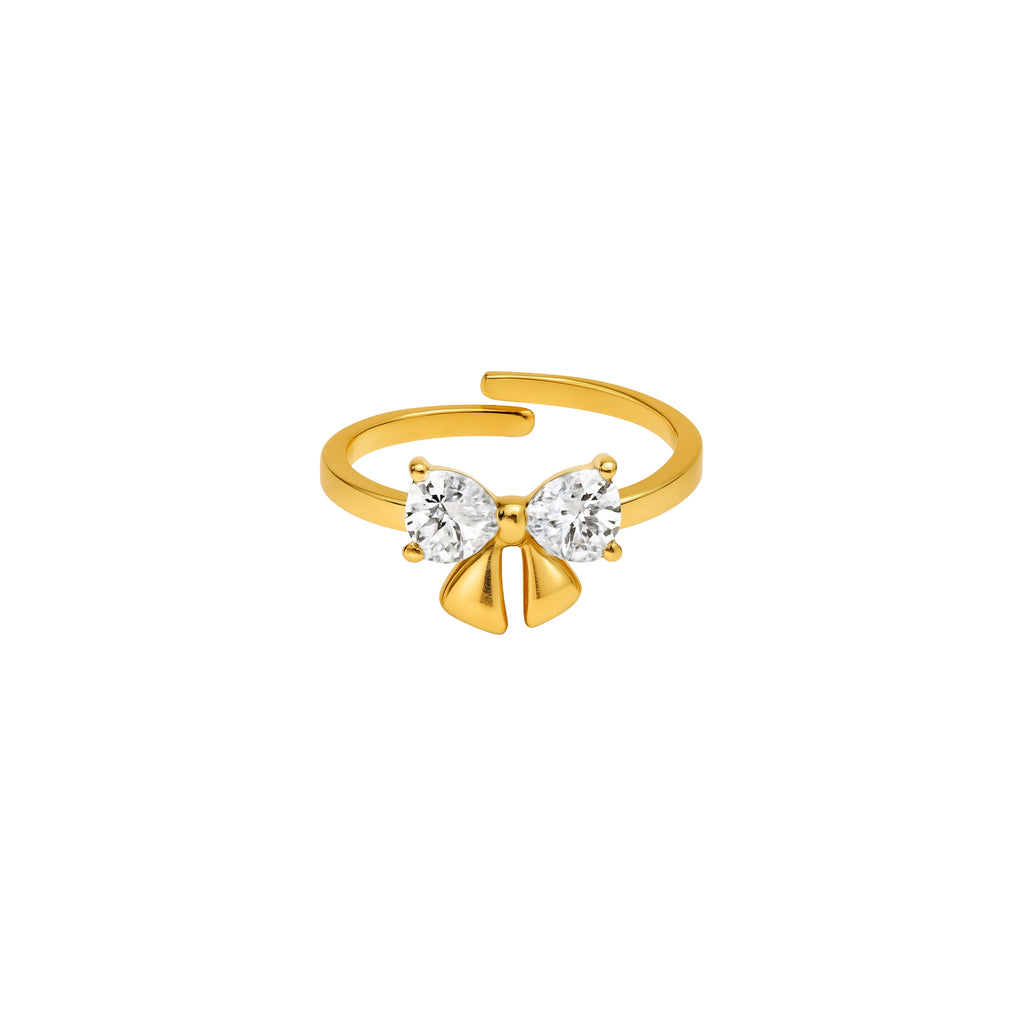 Wasserfester goldener schleifen ring 18k vergoldet 