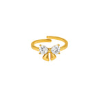 Wasserfester goldener schleifen ring 18k vergoldet 