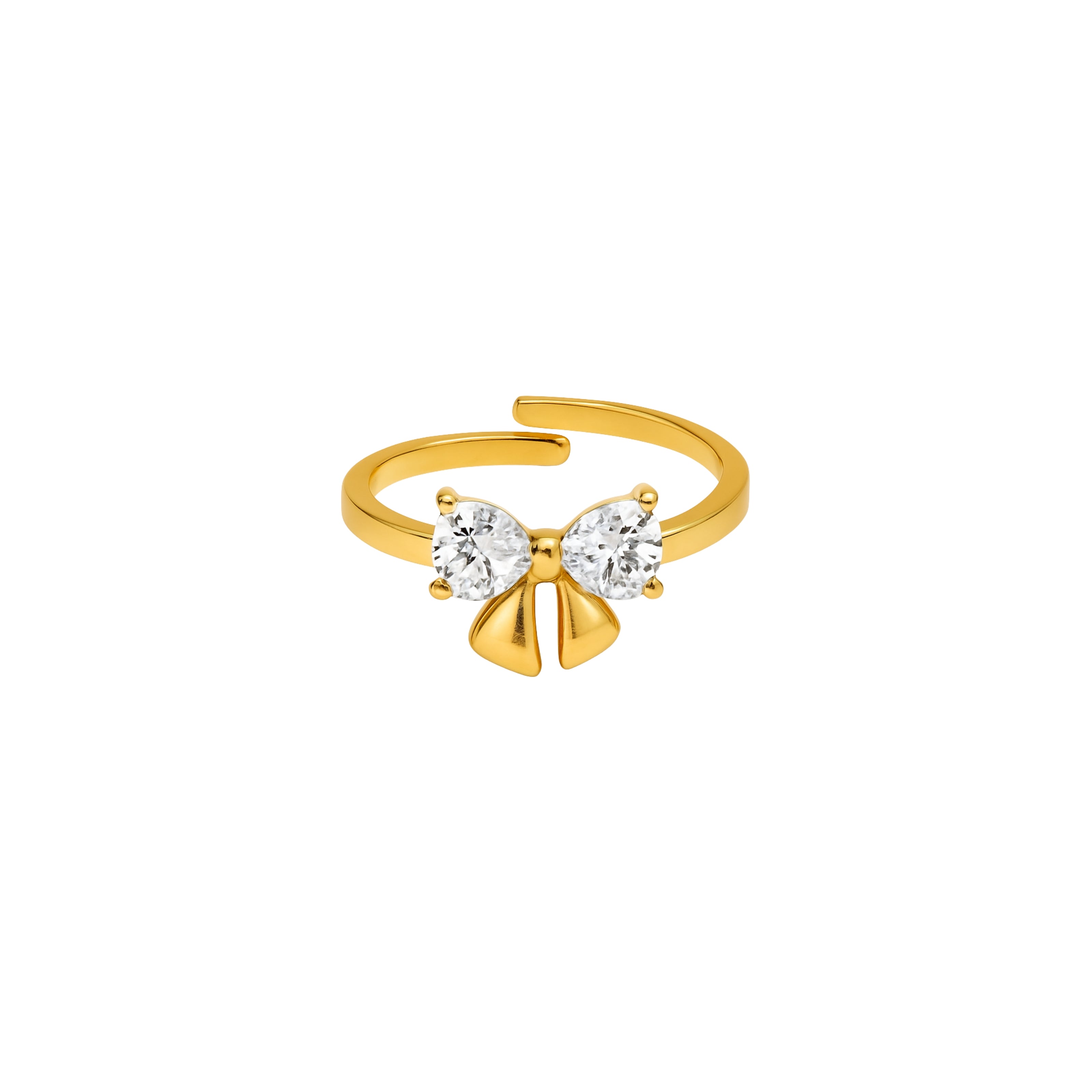 Wasserfester goldener schleifen ring 18k vergoldet 