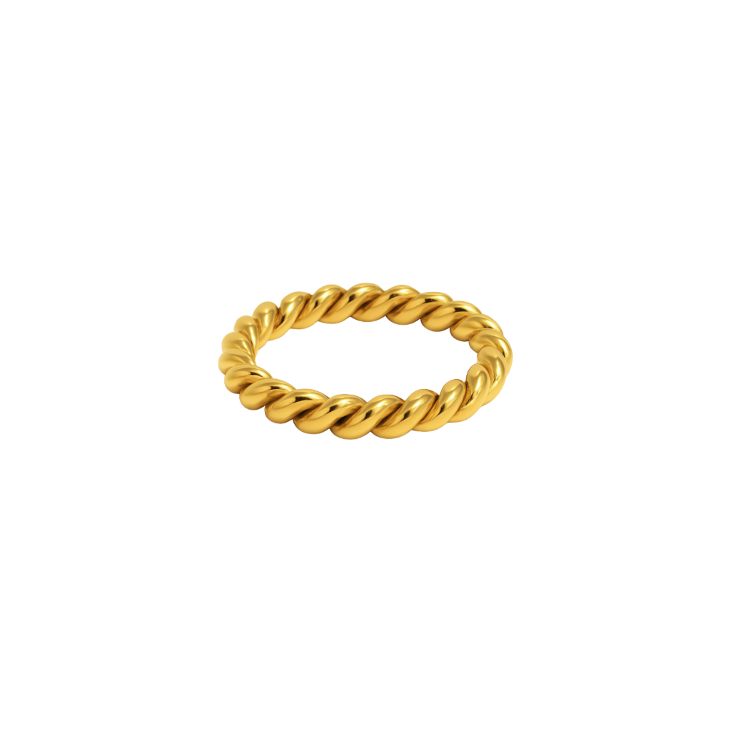 Wasserfester goldener ring 18k vergoldet 