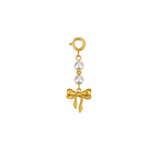 Goldener Taschen Accessoire mit schleife und perle