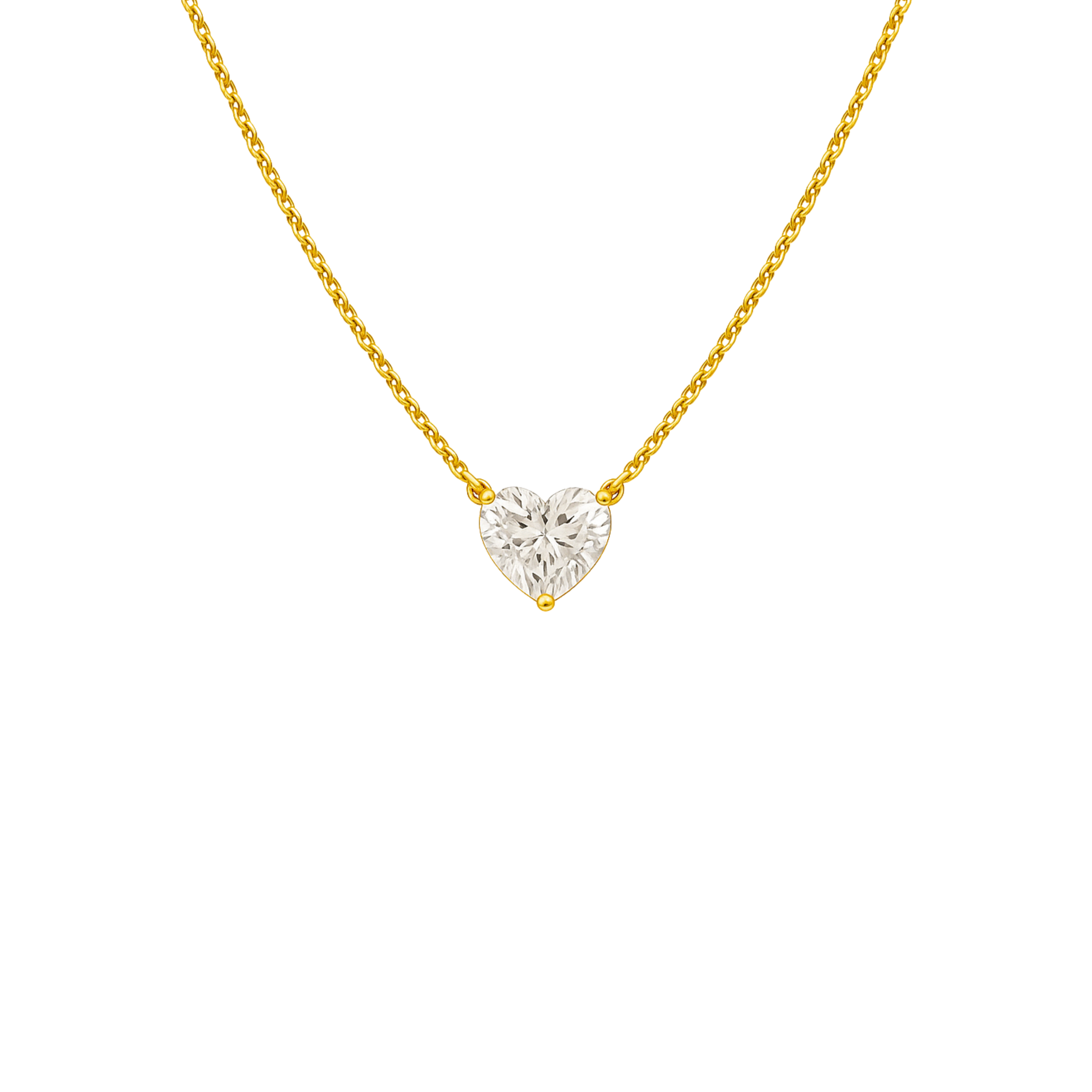 Goldene Herz Diamant Halskette minimalistisch 