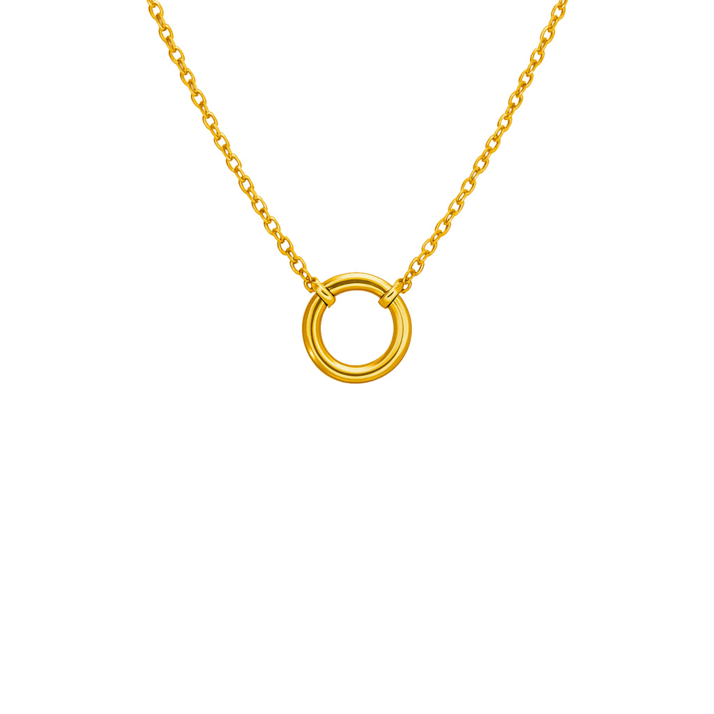 Goldene Halskette aus Edelstahl mit öffnendem Clip für Charms