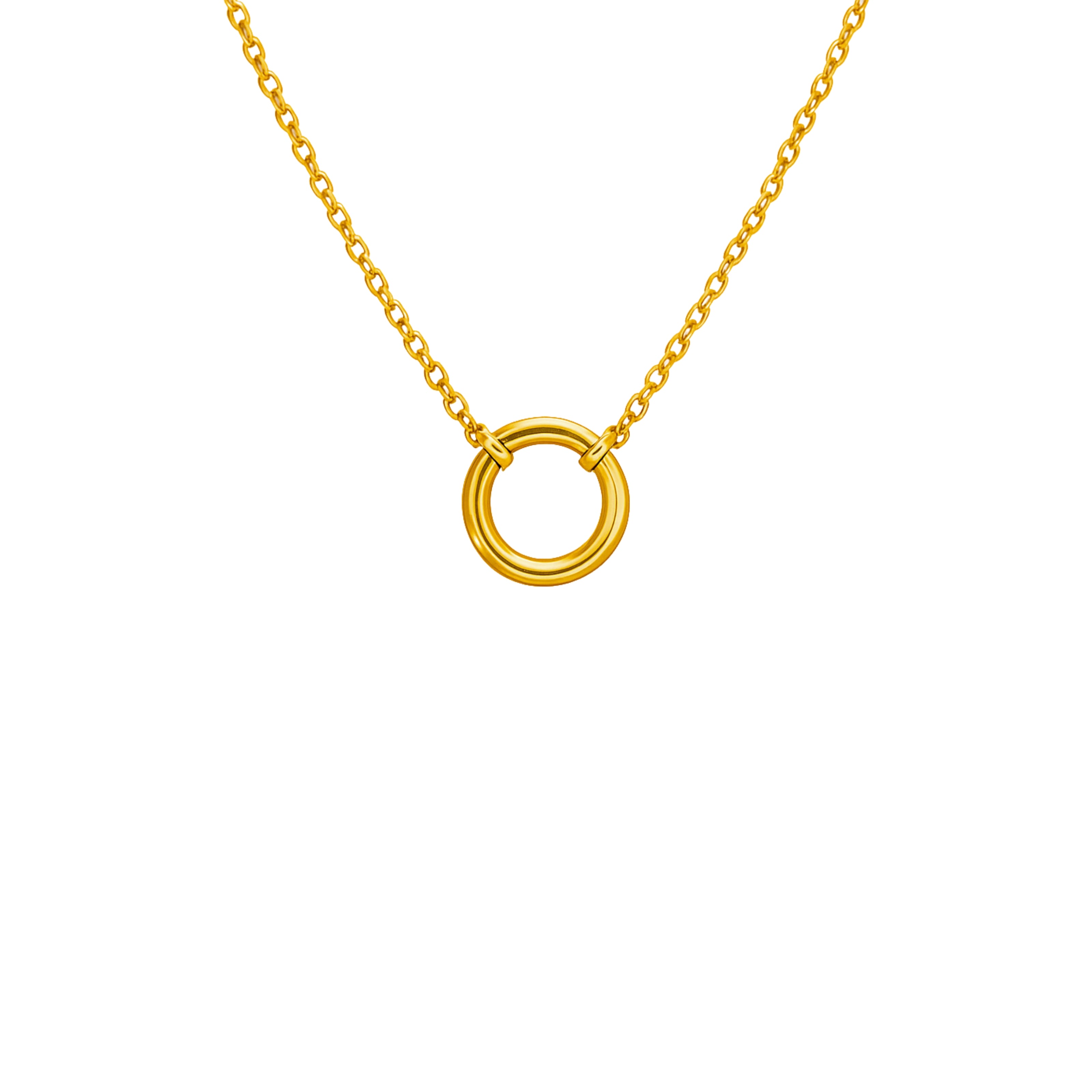 Goldene Halskette aus Edelstahl mit öffnendem Clip für Charms